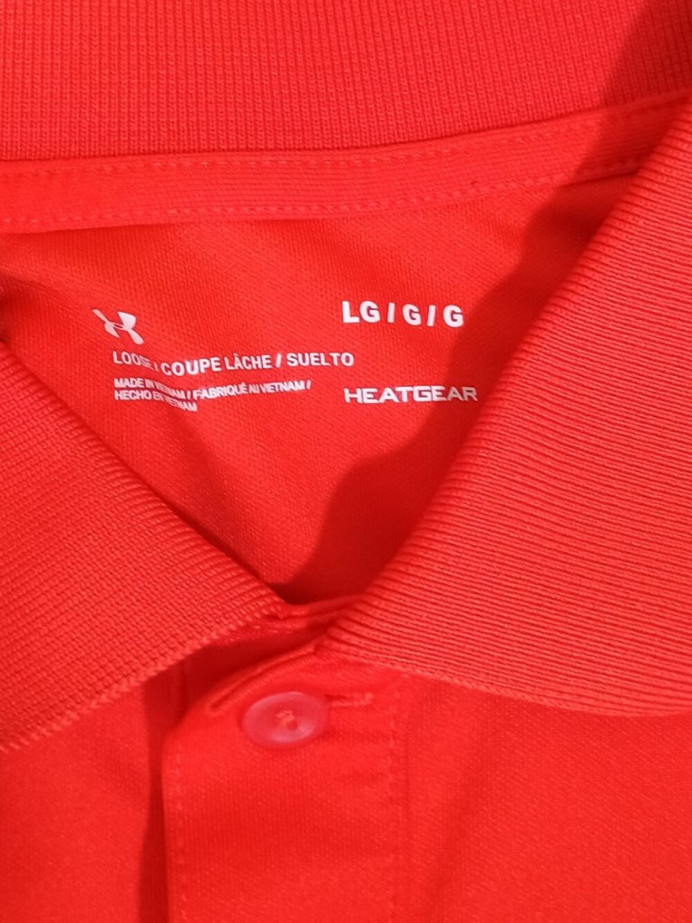 Under Armour/Polo Shirt/Men Large Orange HeatGear Performance Golf Athletic Wear - Picture 2 of 7